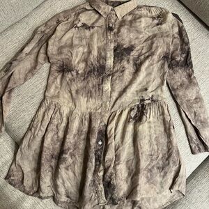 Lovestitch Beige Button-Up Shirt